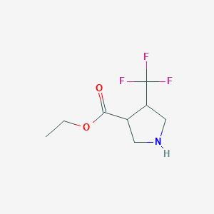 molecular formula C8H12F3NO2 B12512498 Ethyl 4-(trifluoromethyl)pyrrolidine-3-carboxylate 