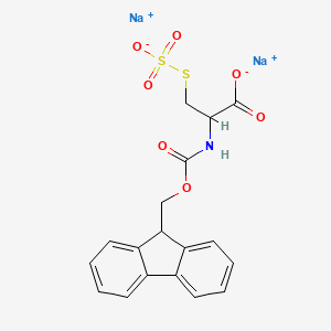 molecular formula C18H15NNa2O7S2 B12512502 Disodium 2-{[(9H-fluoren-9-ylmethoxy)carbonyl]amino}-3-(sulfonatosulfanyl)propanoate 