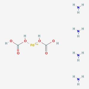 molecular formula C2H16N4O6Pd+2 B12512538 Tetraamminepalladium(II)hydrogencarbonate 