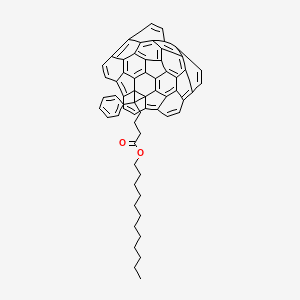 molecular formula C63H46O2 B12512546 Dodecyl 4-(29-phenyl-29-heptadecacyclo[10.8.8.813,17.55,28.04,22.08,32.09,30.016,40.020,35.021,36.023,33.024,37.025,31.026,38.027,41.028,30.034,39]hentetraconta-1(20),2,4,6,8,10,12,14,16,18,21,23,25(31),26,32,34,36,38,40-nonadecaenyl)butanoate 