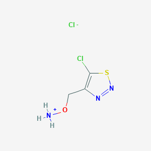 molecular formula C3H5Cl2N3OS B12512557 4-[(Ammoniooxy)methyl]-5-chloro-1,2,3-thiadiazole chloride 