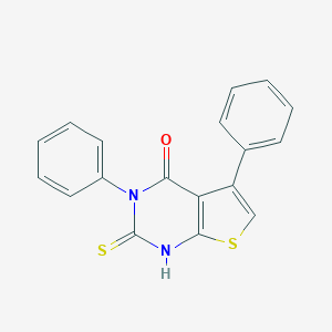 molecular formula C18H12N2OS2 B125127 3,5-二苯基-2-硫代-2,3-二氢噻吩[2,3-d]嘧啶-4(1H)-酮 CAS No. 142465-09-6