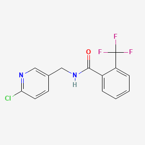 molecular formula C14H10ClF3N2O B12512700 N-((6-Chloropyridin-3-yl)methyl)-2-(trifluoromethyl)benzamide 