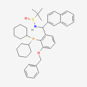 molecular formula C40H50NO2PS B12512742 N-{[3-(benzyloxy)-2-(dicyclohexylphosphanyl)phenyl](naphthalen-2-yl)methyl}-2-methylpropane-2-sulfinamide 