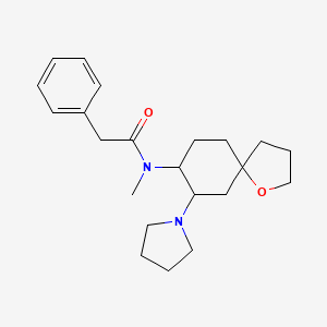 molecular formula C22H32N2O2 B12512762 N-methyl-2-phenyl-N-[7-(pyrrolidin-1-yl)-1-oxaspiro[4.5]decan-8-yl]acetamide CAS No. 90244-68-1