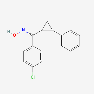 molecular formula C16H14ClNO B12512792 N-[(4-chlorophenyl)(2-phenylcyclopropyl)methylidene]hydroxylamine 