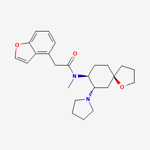 molecular formula C24H32N2O3 B1251283 2-(1-benzofuran-4-yl)-N-methyl-N-[(5S,7S,8S)-7-pyrrolidin-1-yl-1-oxaspiro[4.5]decan-8-yl]acetamide 