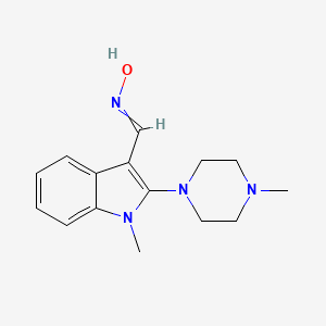 molecular formula C15H20N4O B12512879 N-{[1-Methyl-2-(4-methylpiperazin-1-YL)indol-3-YL]methylidene}hydroxylamine 