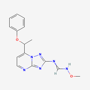 molecular formula C15H16N6O2 B12513024 N'-Methoxy-N-(7-(1-phenoxyethyl)(1,2,4)triazolo[1,5-a]pyrimidin-2-yl)iminoformamide 