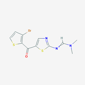 molecular formula C11H10BrN3OS2 B12513033 N'-[5-(3-bromothiophene-2-carbonyl)-1,3-thiazol-2-yl]-N,N-dimethylmethanimidamide 