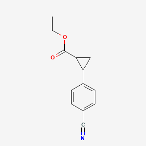 molecular formula C13H13NO2 B12513152 Ethyl 2-(4-cyanophenyl)cyclopropane-1-carboxylate 