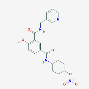 molecular formula C21H24N4O6 B1251316 [4-[[4-Methoxy-3-(pyridin-3-ylmethylcarbamoyl)benzoyl]amino]cyclohexyl] nitrate 