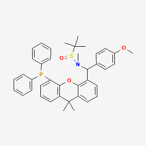molecular formula C40H42NO3PS B12513238 N-{[5-(diphenylphosphanyl)-9,9-dimethylxanthen-4-yl](4-methoxyphenyl)methyl}-N,2-dimethylpropane-2-sulfinamide 