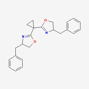 molecular formula C23H24N2O2 B12513257 Oxazole, 2,2'-cyclopropylidenebis[4,5-dihydro-4-(phenylmethyl)-, (4R,4'R)- 