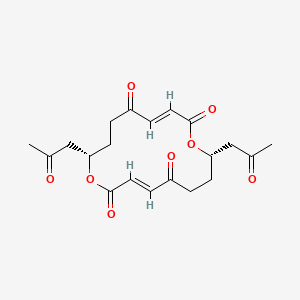 molecular formula C20H24O8 B1251344 (3E,8S,11E,16S)-8,16-bis(2-oxopropyl)-1,9-dioxacyclohexadeca-3,11-diene-2,5,10,13-tetrone 