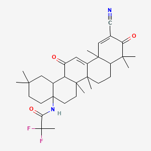 molecular formula C33H44F2N2O3 B12513466 N-(11-cyano-2,2,6a,6b,9,9,12a-heptamethyl-10,14-dioxo-1,3,4,5,6,7,8,8a,14a,14b-decahydropicen-4a-yl)-2,2-difluoropropanamide 