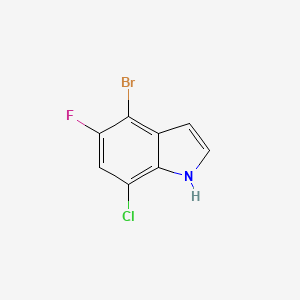 molecular formula C8H4BrClFN B12513534 4-Bromo-7-chloro-5-fluoro-1H-indole 