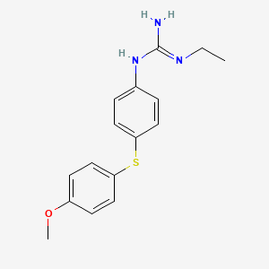 molecular formula C16H19N3OS B12513682 Guanidine, N-ethyl-N'-[4-[(4-methoxyphenyl)thio]phenyl]- CAS No. 677343-05-4