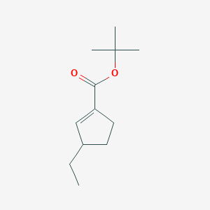 molecular formula C12H20O2 B12513707 tert-Butyl 3-ethylcyclopent-1-ene-1-carboxylate CAS No. 816444-23-2