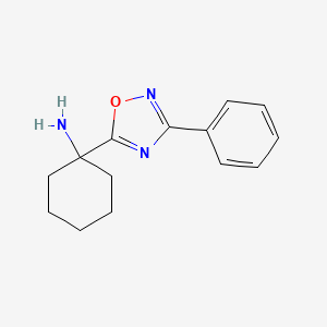 molecular formula C14H17N3O B12513737 1-(3-Phenyl-1,2,4-oxadiazol-5-yl)cyclohexanamine 