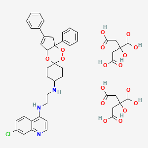 molecular formula C46H50ClN3O17 B1251383 N-(6,7a-diphenylspiro[4a,7-dihydrocyclopenta[e][1,2,4]trioxine-3,4'-cyclohexane]-1'-yl)-N'-(7-chloroquinolin-4-yl)ethane-1,2-diamine;2-hydroxypropane-1,2,3-tricarboxylic acid CAS No. 324761-14-0
