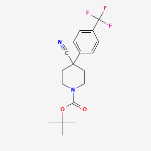 molecular formula C18H21F3N2O2 B12513836 Tert-butyl 4-cyano-4-[4-(trifluoromethyl)phenyl]piperidine-1-carboxylate 