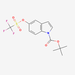 molecular formula C14H14F3NO5S B12513971 N-(t-Butoxycarbonyl)-5-indolyl trifluoromethanesulfonate 