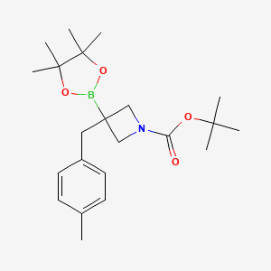 molecular formula C22H34BNO4 B12514050 tert-Butyl 3-(4-Methylbenzyl)-3-(4,4,5,5-tetramethyl-1,3,2-dioxaborolan-2-yl)azetidine-1-carboxylate 