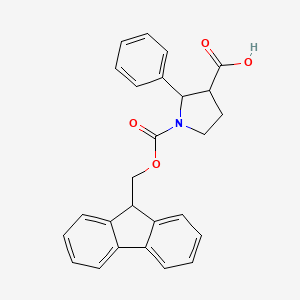 molecular formula C26H23NO4 B12514053 1-[(9H-fluoren-9-ylmethoxy)carbonyl]-2-phenylpyrrolidine-3-carboxylic acid 