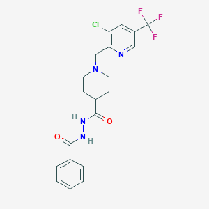 molecular formula C20H20ClF3N4O2 B12514087 N'-(1-{[3-chloro-5-(trifluoromethyl)pyridin-2-yl]methyl}piperidine-4-carbonyl)benzohydrazide 