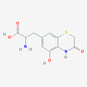 molecular formula C11H12N2O4S B1251412 7-(2-amino-2-carboxyethyl)-5-hydroxy-3,4-dihydro-2H-1,4-benzothiazin-3-one 