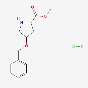 molecular formula C13H18ClNO3 B12514209 Methyl 4-(benzyloxy)pyrrolidine-2-carboxylate hydrochloride 
