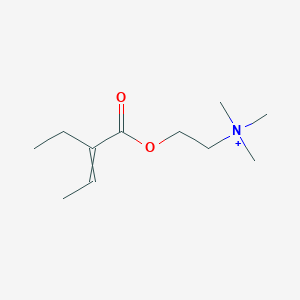 molecular formula C11H22NO2+ B12514327 Ethanaminium, 2-[(2-ethyl-1-oxo-2-butenyl)oxy]-N,N,N-trimethyl- CAS No. 804438-87-7