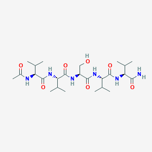 molecular formula C25H46N6O7 B12514330 L-Valinamide, N-acetyl-L-valyl-L-valyl-L-seryl-L-valyl- CAS No. 675145-18-3