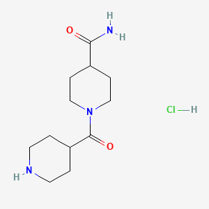 molecular formula C12H22ClN3O2 B12514331 1-(Piperidine-4-carbonyl)piperidine-4-carboxamide hydrochloride 