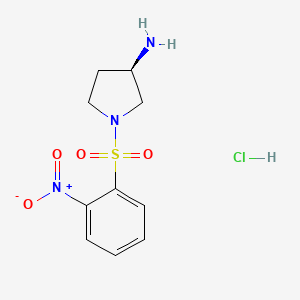 molecular formula C10H14ClN3O4S B12514678 (R)-1-(2-Nitro-benzenesulfonyl)-pyrrolidin-3-ylamine hydrochloride 