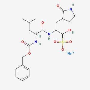 molecular formula C21H30N3NaO8S B12514764 Sodium 2-(2-{[(benzyloxy)carbonyl]amino}-4-methylpentanamido)-1-hydroxy-3-(2-oxopyrrolidin-3-yl)propane-1-sulfonate 