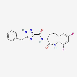 molecular formula C20H17F2N5O2 B12514771 5-benzyl-N-(7,9-difluoro-2-oxo-1,3,4,5-tetrahydro-1-benzazepin-3-yl)-2H-1,2,4-triazole-3-carboxamide 