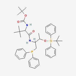 molecular formula C43H57N2O4PSi B12514950 tert-butyl N-[1-({3-[(tert-butyldiphenylsilyl)oxy]-1-(diphenylphosphanyl)butan-2-yl}carbamoyl)-2,2-dimethylpropyl]carbamate 