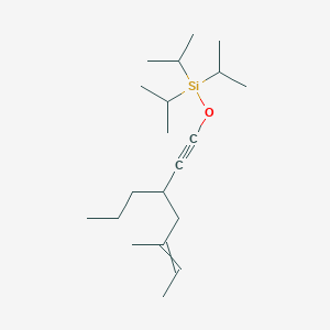 molecular formula C20H38OSi B12515141 [(5-Methyl-3-propylhept-5-en-1-yn-1-yl)oxy]tri(propan-2-yl)silane CAS No. 779348-82-2