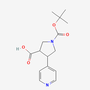 molecular formula C15H20N2O4 B12515152 trans-1-Boc-4-(4-pyridinyl)-pyrrolidine-3-carboxylic acid 