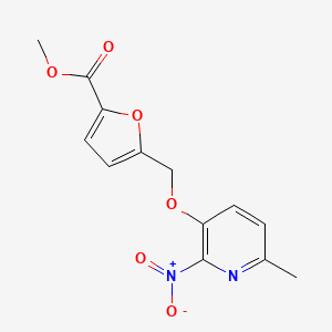 molecular formula C13H12N2O6 B12515161 Methyl 5-(((6-methyl-2-nitropyridin-3-yl)oxy)methyl)furan-2-carboxylate 