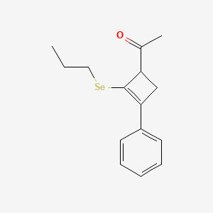 molecular formula C15H18OSe B12515171 Ethanone, 1-[3-phenyl-2-(propylseleno)-2-cyclobuten-1-yl]- CAS No. 820963-07-3