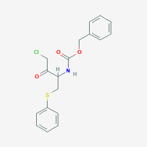 molecular formula C18H18ClNO3S B12515206 Benzyl N-[4-chloro-3-oxo-1-(phenylsulfanyl)butan-2-YL]carbamate 