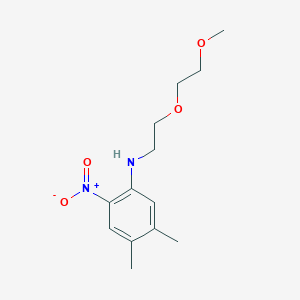 molecular formula C13H20N2O4 B12515261 Benzenamine, N-[2-(2-methoxyethoxy)ethyl]-4,5-dimethyl-2-nitro- CAS No. 756902-17-7