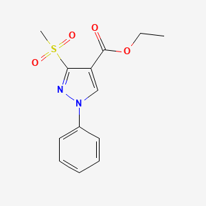 molecular formula C13H14N2O4S B12515354 Ethyl 3-(methanesulfonyl)-1-phenyl-1H-pyrazole-4-carboxylate CAS No. 699013-36-0