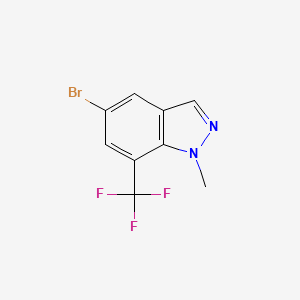 molecular formula C9H6BrF3N2 B12515413 5-Bromo-1-methyl-7-(trifluoromethyl)-1H-indazole 