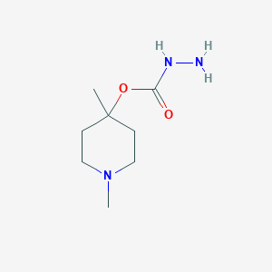 molecular formula C8H17N3O2 B12515532 Hydrazinecarboxylic acid, 1,4-dimethyl-4-piperidinyl ester (9CI) CAS No. 700338-84-7