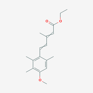 molecular formula C18H24O3 B12515578 Ethyl 5-(4-methoxy-2,3,6-trimethylphenyl)-3-methylpenta-2,4-dienoate 