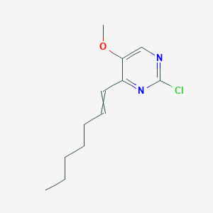 molecular formula C12H17ClN2O B12515618 2-Chloro-4-(hept-1-EN-1-YL)-5-methoxypyrimidine CAS No. 799270-81-8